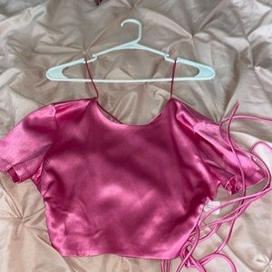 Zara Pink Backless Crop top
